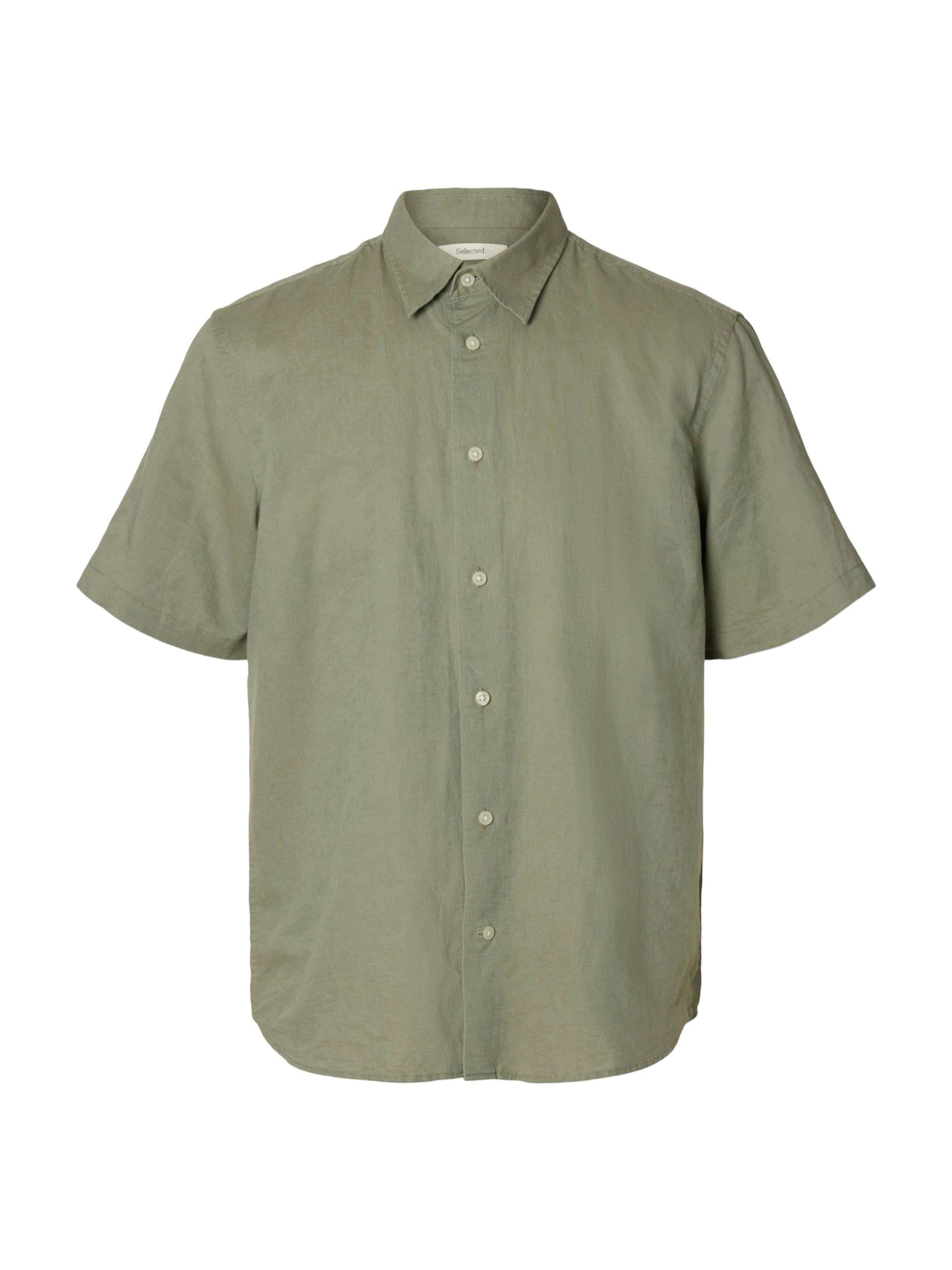 Coupe regular Chemise 'SLHCLAY' SELECTED en vert : devant