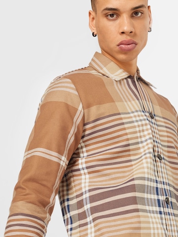 Matinique Regular fit Button Up Shirt 'Jules' in Brown