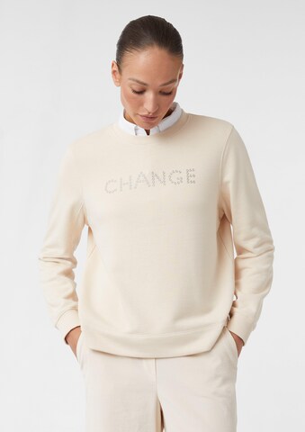Sweat-shirt comma casual identity en beige : devant