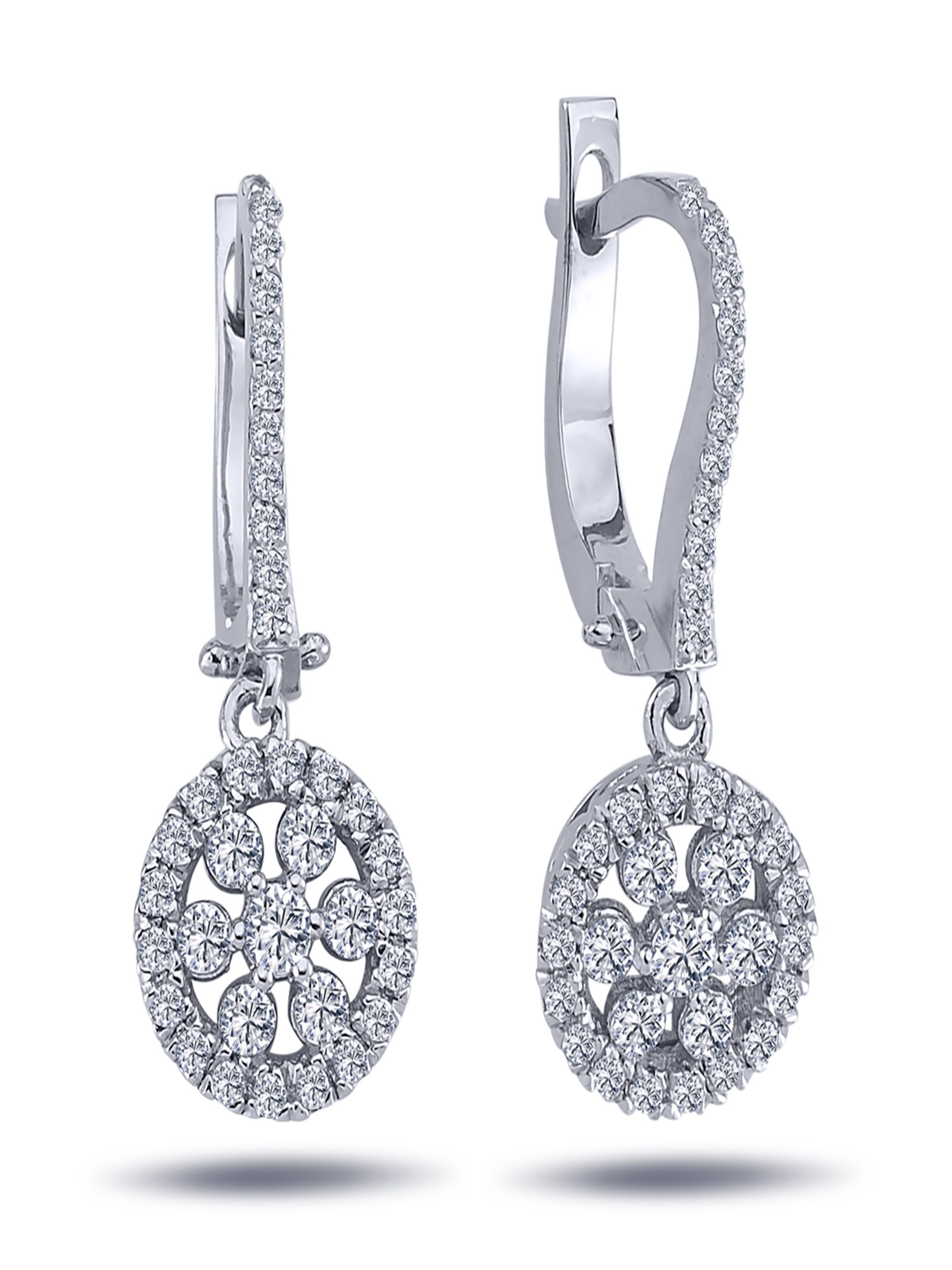 EinStein Diamant Earrings 'Blumenrad' in Silver: front