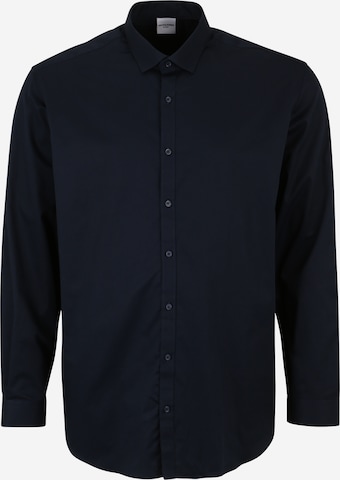 Jack & Jones Plus Comfort fit Button Up Shirt 'Blacardiff' in Blue: front