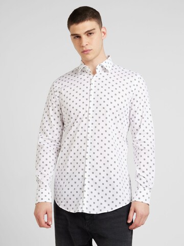 HUGO Slim fit Button Up Shirt 'Kenno' in White: front