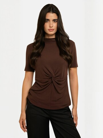 Haut ' LISE ' Liberte Essentiel en marron : devant