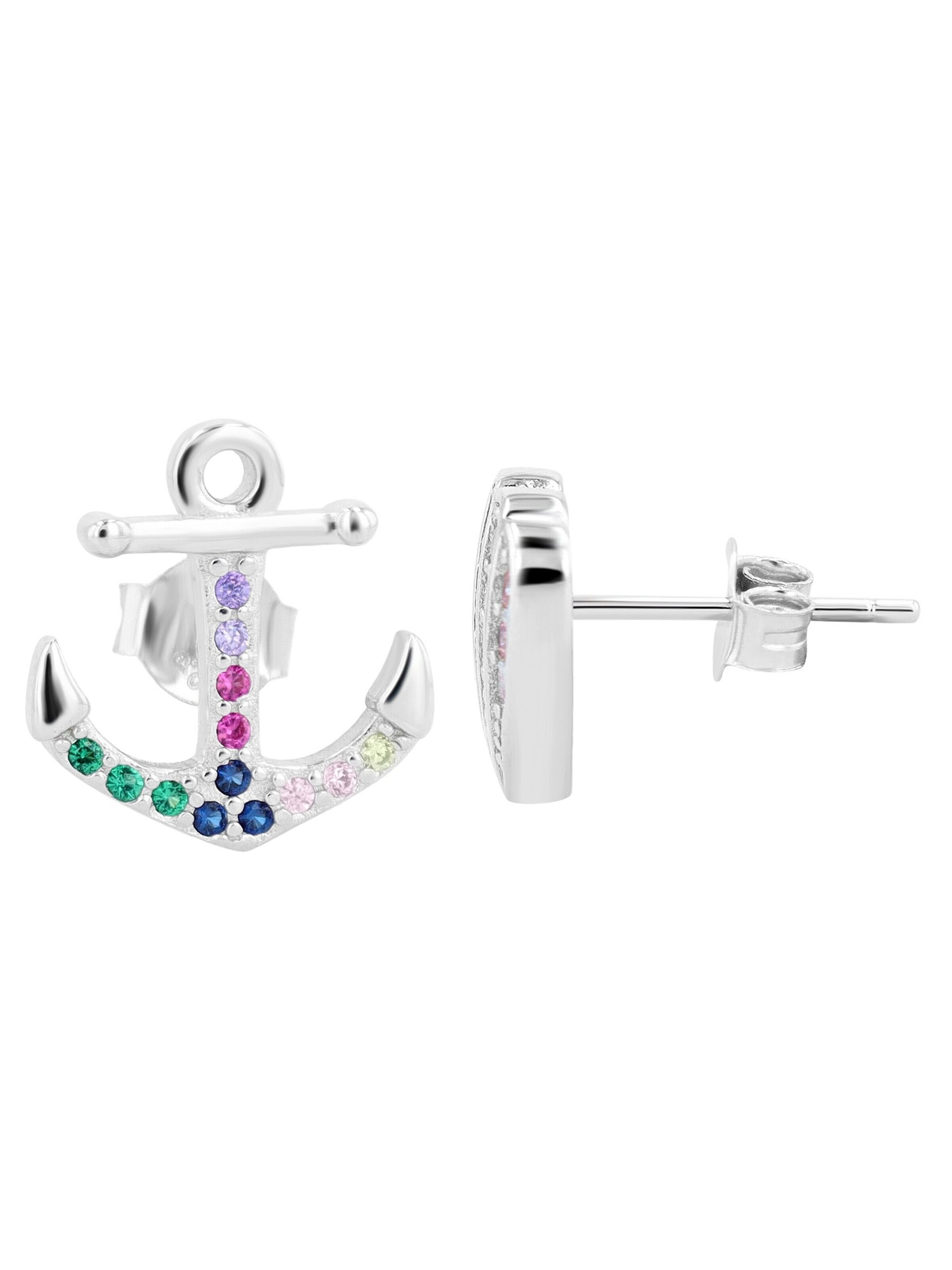 Akzent Earrings '"Kaimana" aus 925 Sterlingsilber, rhodiniert, langlebig' in Silver