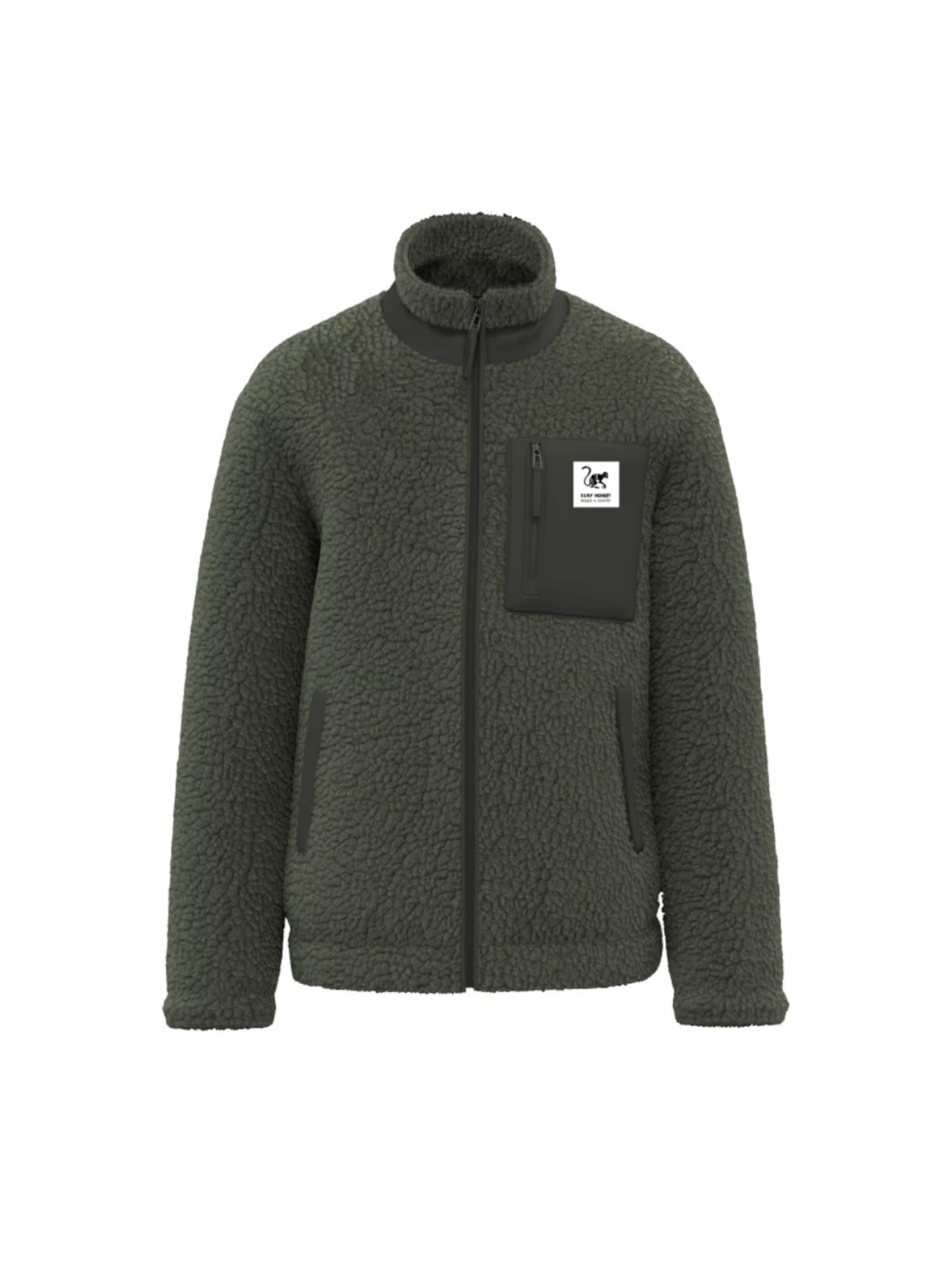 Surf Monkey Fleece jas in Groen: voorkant