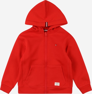 TOMMY HILFIGER Zip-Up Hoodie in Red: front