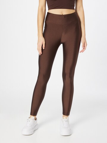 Skinny Pantalon de sport Röhnisch en marron : devant