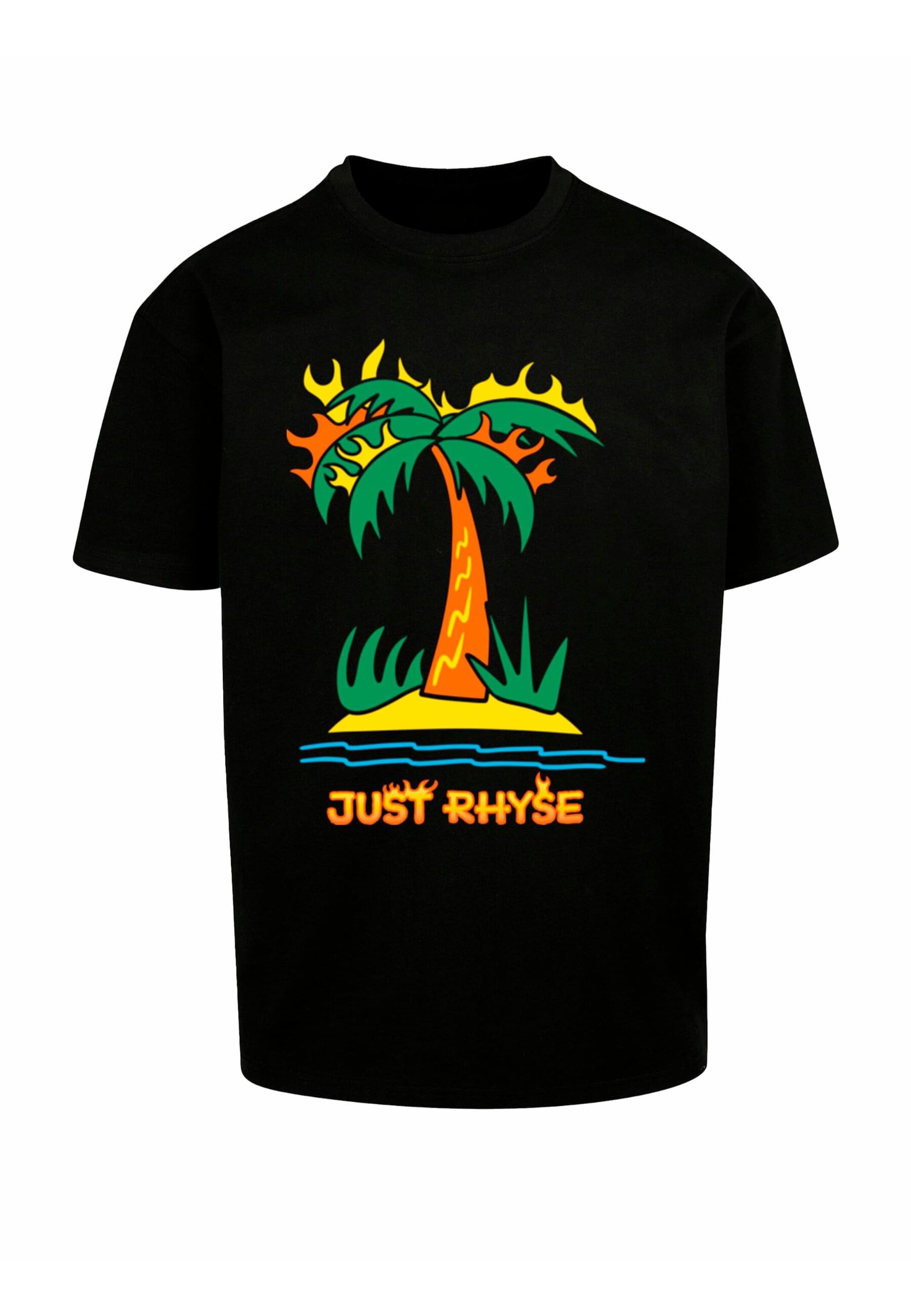 Just Rhyse Shirt 'BurningParadise' in Zwart: voorkant
