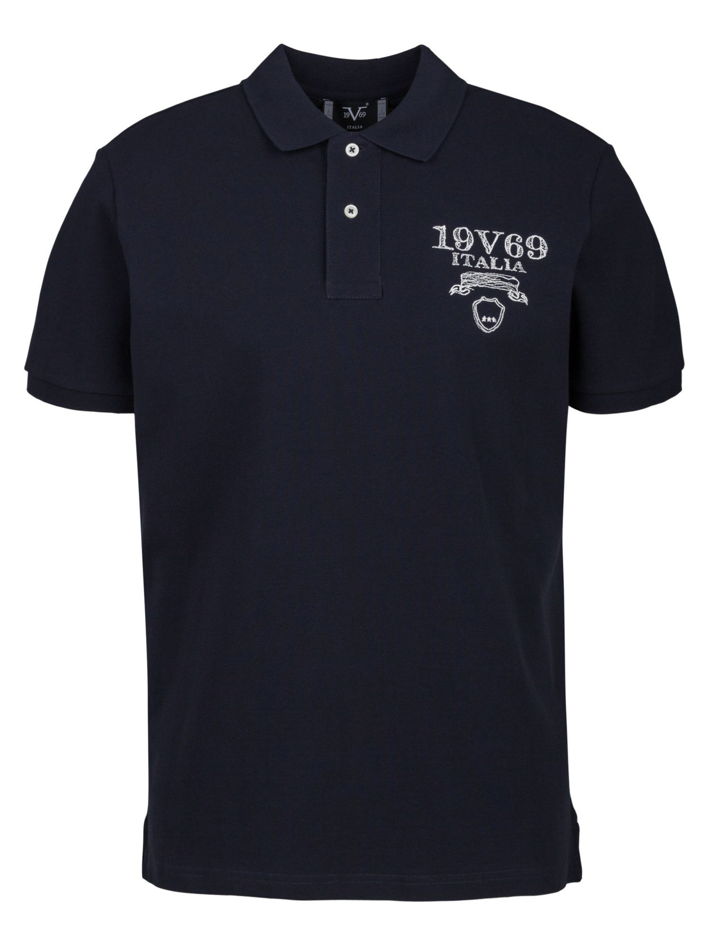 Tricou de la 19V69 ITALIA pe albastru: față