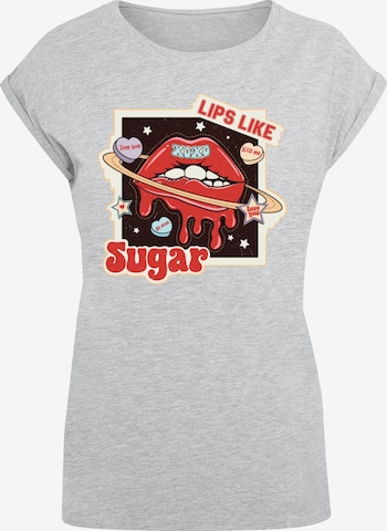 T-shirt 'Lips like sugar retro fashion Valentinstag' F4NT4STIC en gris : devant