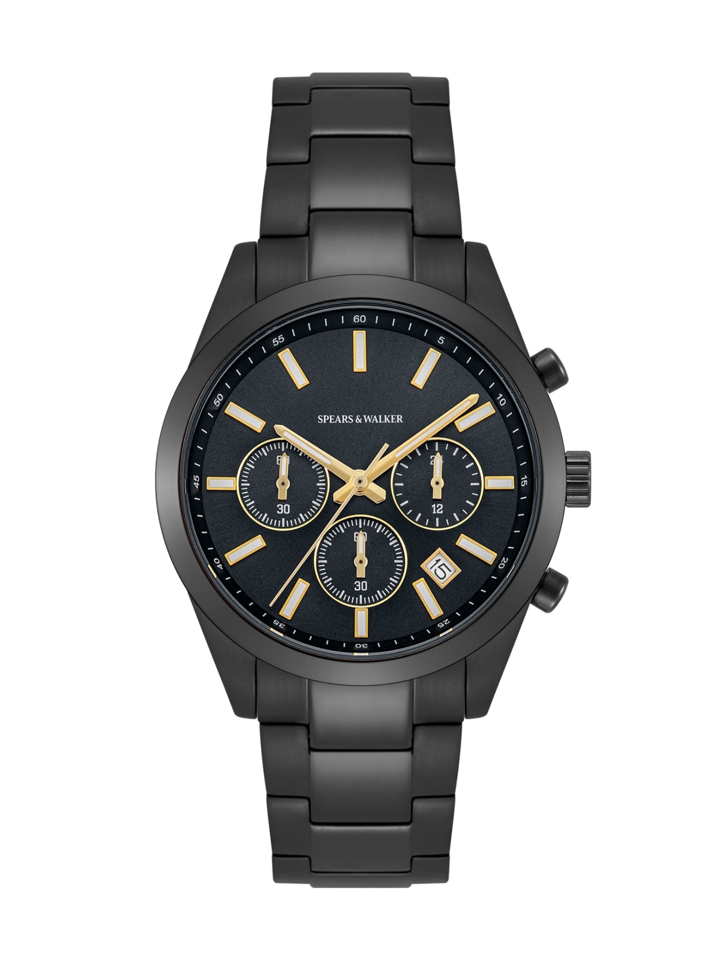 Montre à affichage analogique Spears & Walker en noir : devant