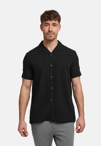 JEFF Comfort fit Overhemd 'Travis' in Zwart: voorkant
