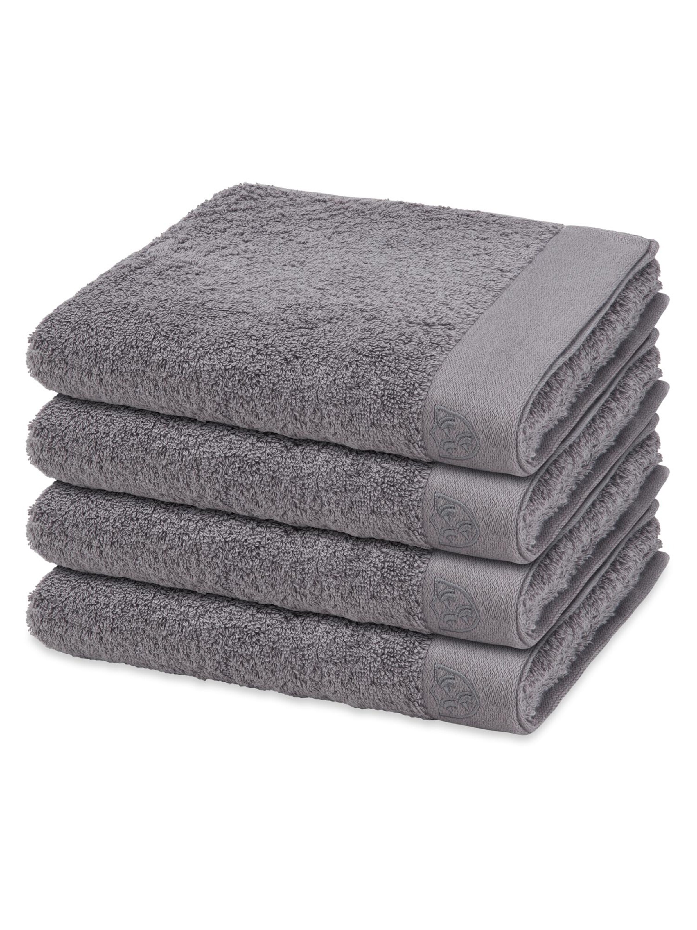 ROSS Towel 'Doubleface Stripes' in Grey: front