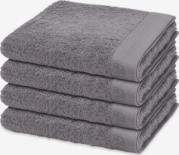 ROSS Towel 'Doubleface Stripes' in Grey: front