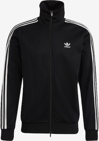 ADIDAS ORIGINALS Zip-Up Hoodie 'Adicolor Classics Beckenbauer Primeblue' in Black: front