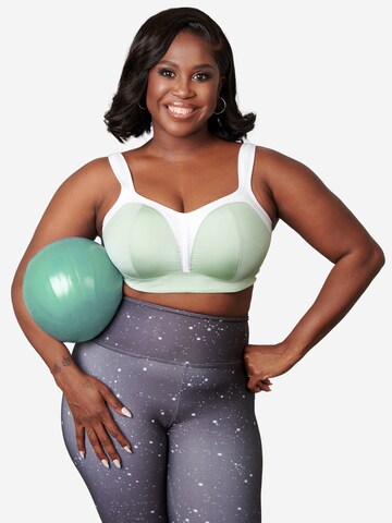 SugarShape High Support Sports Bra 'Motivation' in Green