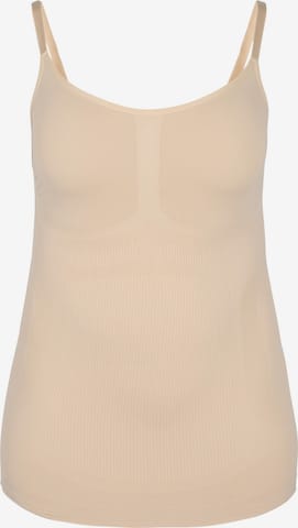 Devoted by Zizzi Shapingtop in Beige: voorkant