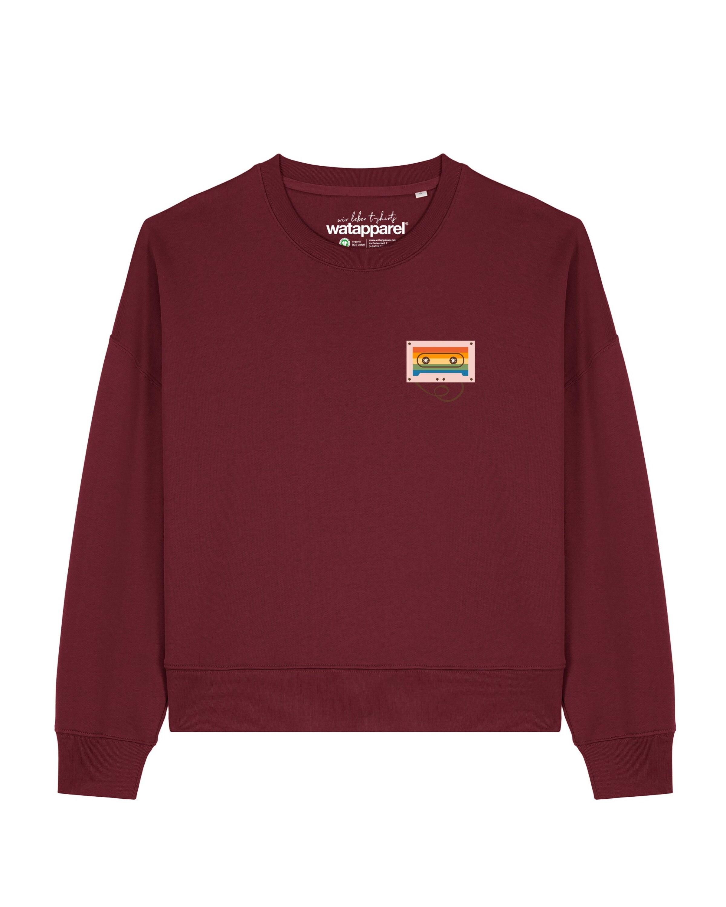 Watapparel Sweatshirt 'Rainbow Cassette ' in Rot: Vorderseite