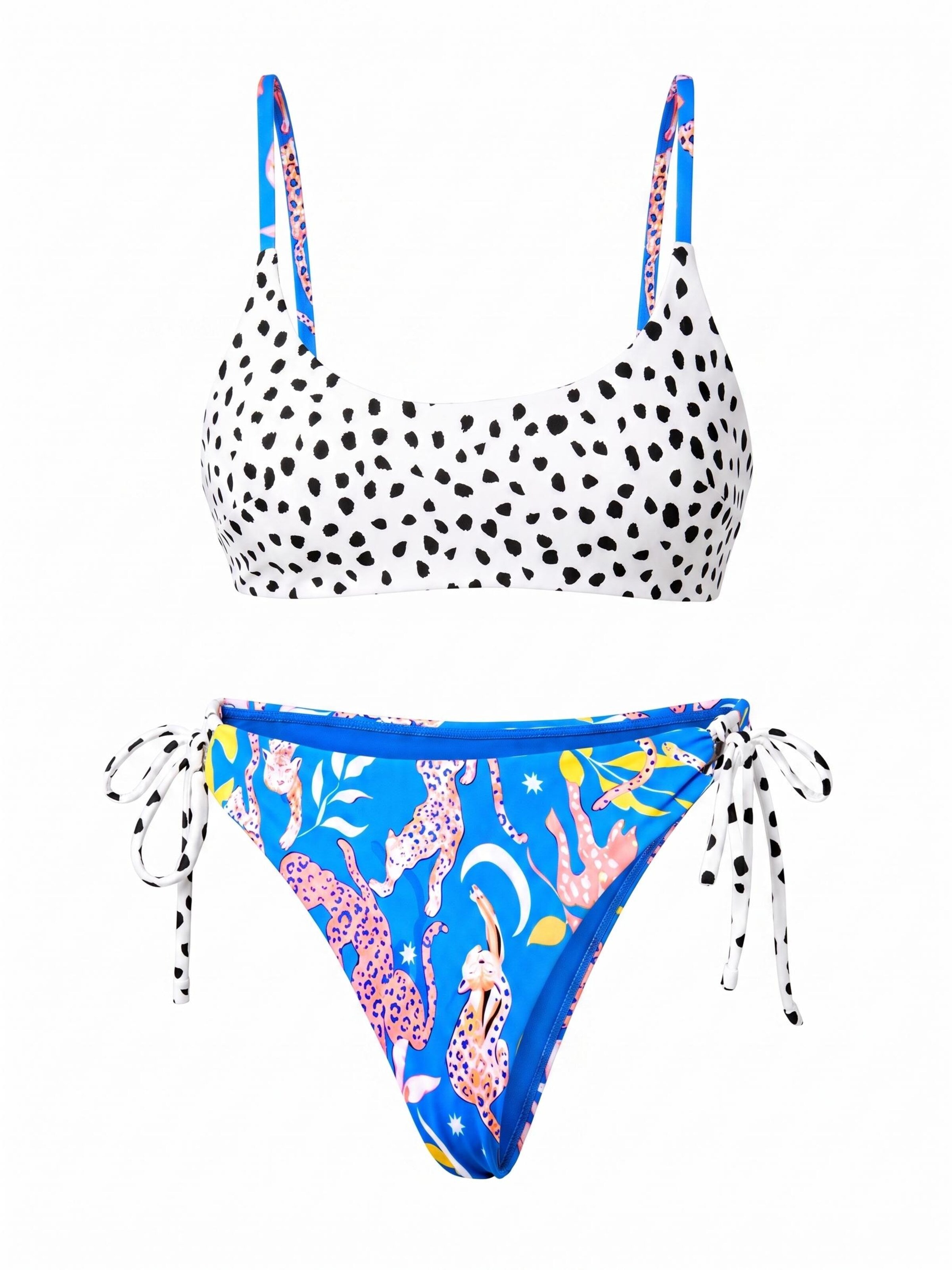 Cupshe Bralette Bikini 'Scoop' in Blue: front