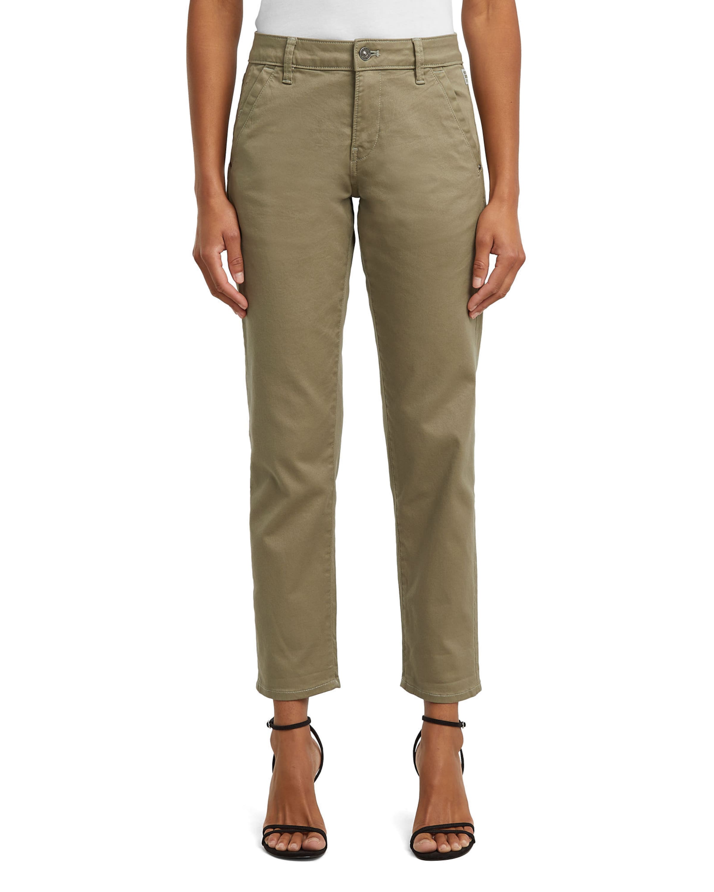 G-STAR Alt kitsenev Chino-püksid 'Kate', värv beež: eest vaates