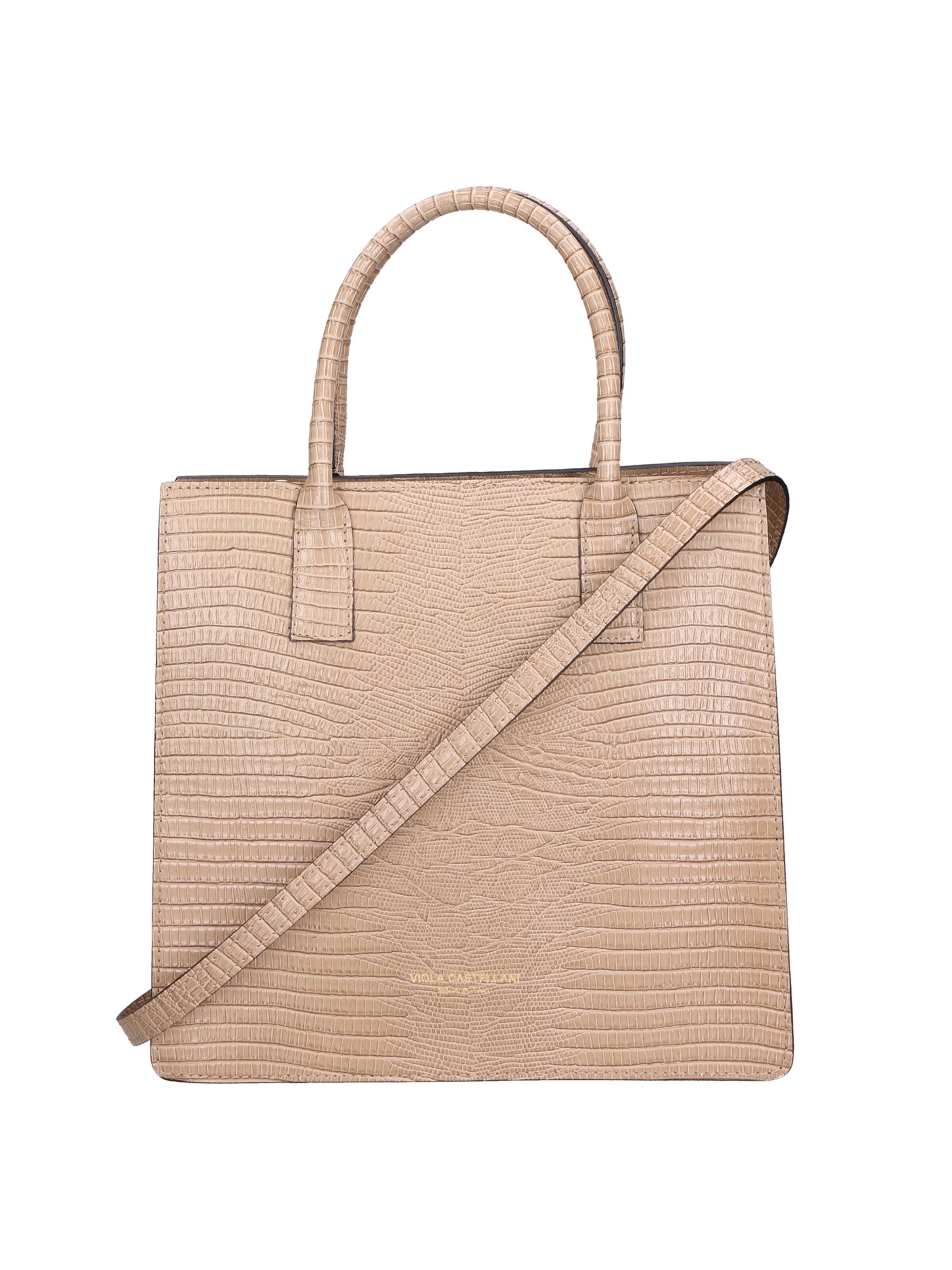 Borsa a mano di Viola Castellani in beige: frontale