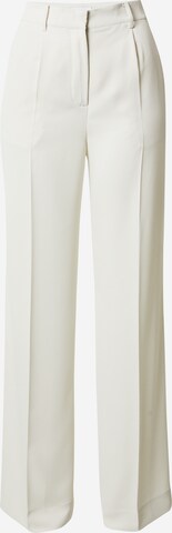 Calvin Klein Wide leg Παντελόνι πλισέ σε λευκό: μπροστά