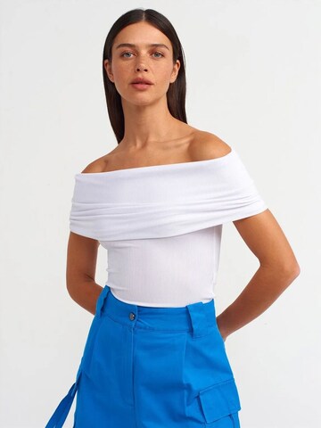 Camicia da donna 'Blusen' di Dilvin in bianco: frontale