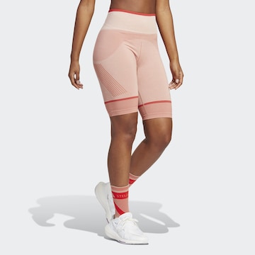 ADIDAS BY STELLA MCCARTNEY Skinny Workout Pants 'True Strength' in Orange: front