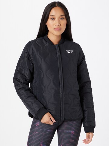 Reebok - Chaqueta deportiva en negro: frente