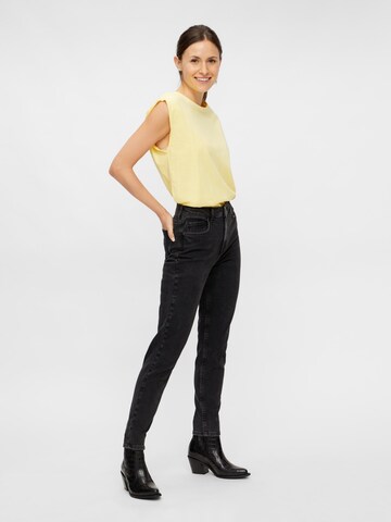 PIECES Tapered Jeans 'Leah' in Zwart
