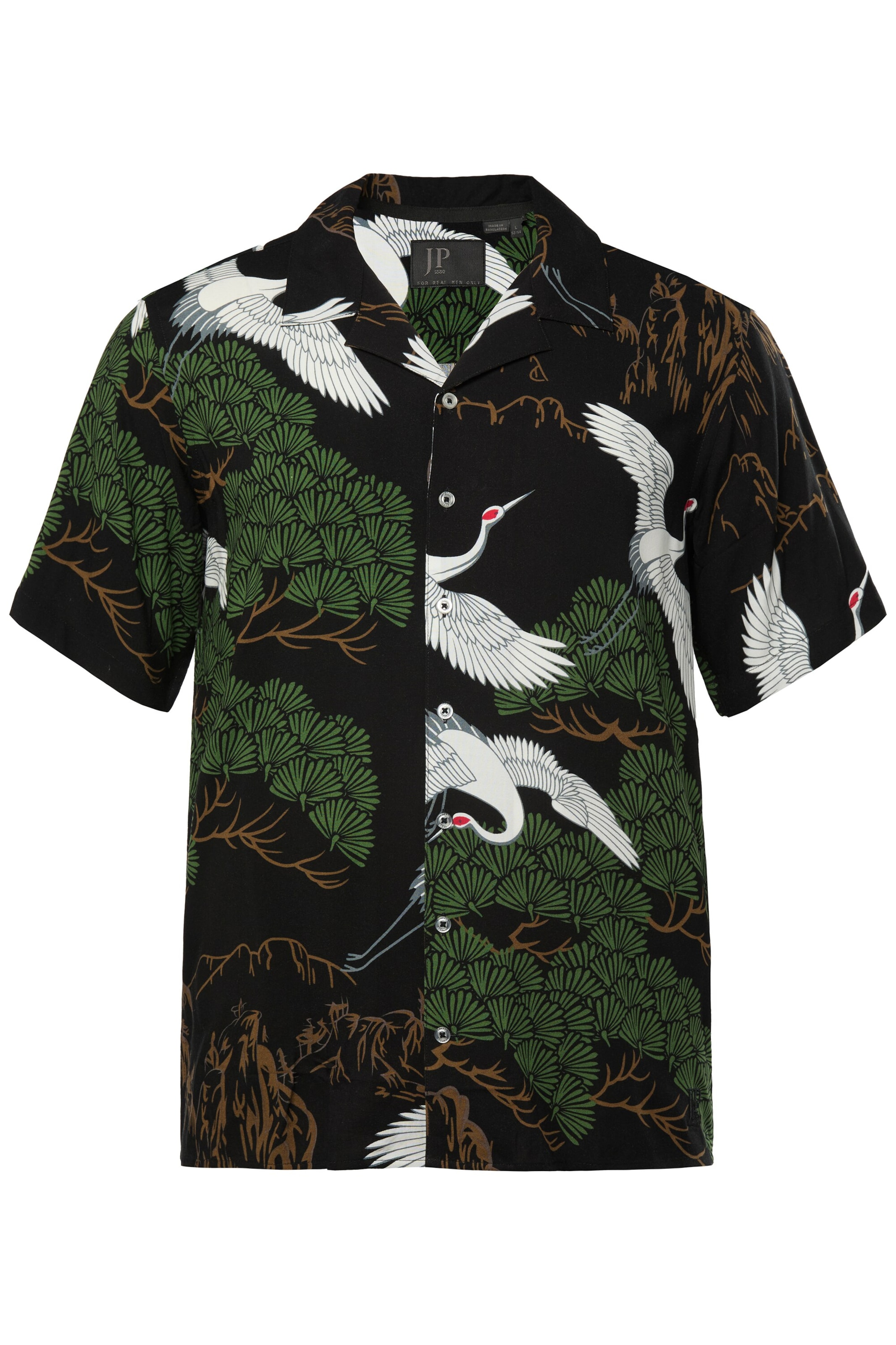 JP1880 Regular fit Button Up Shirt in Black: front