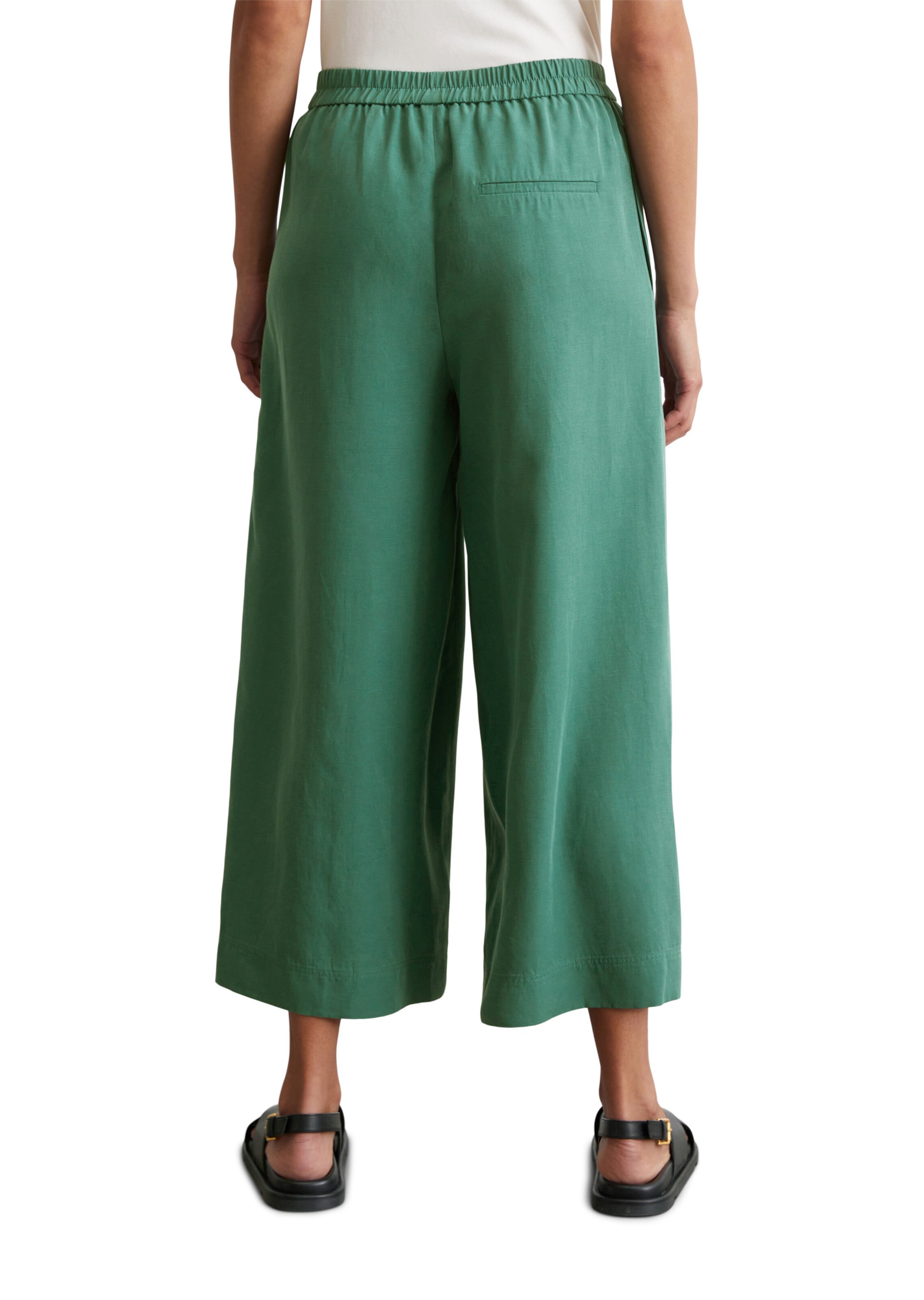 Marc O'Polo Wide Leg Hose in Grün