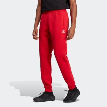 ADIDAS ORIGINALS Tapered Trousers 'Trefoil Essentials' in Red: front