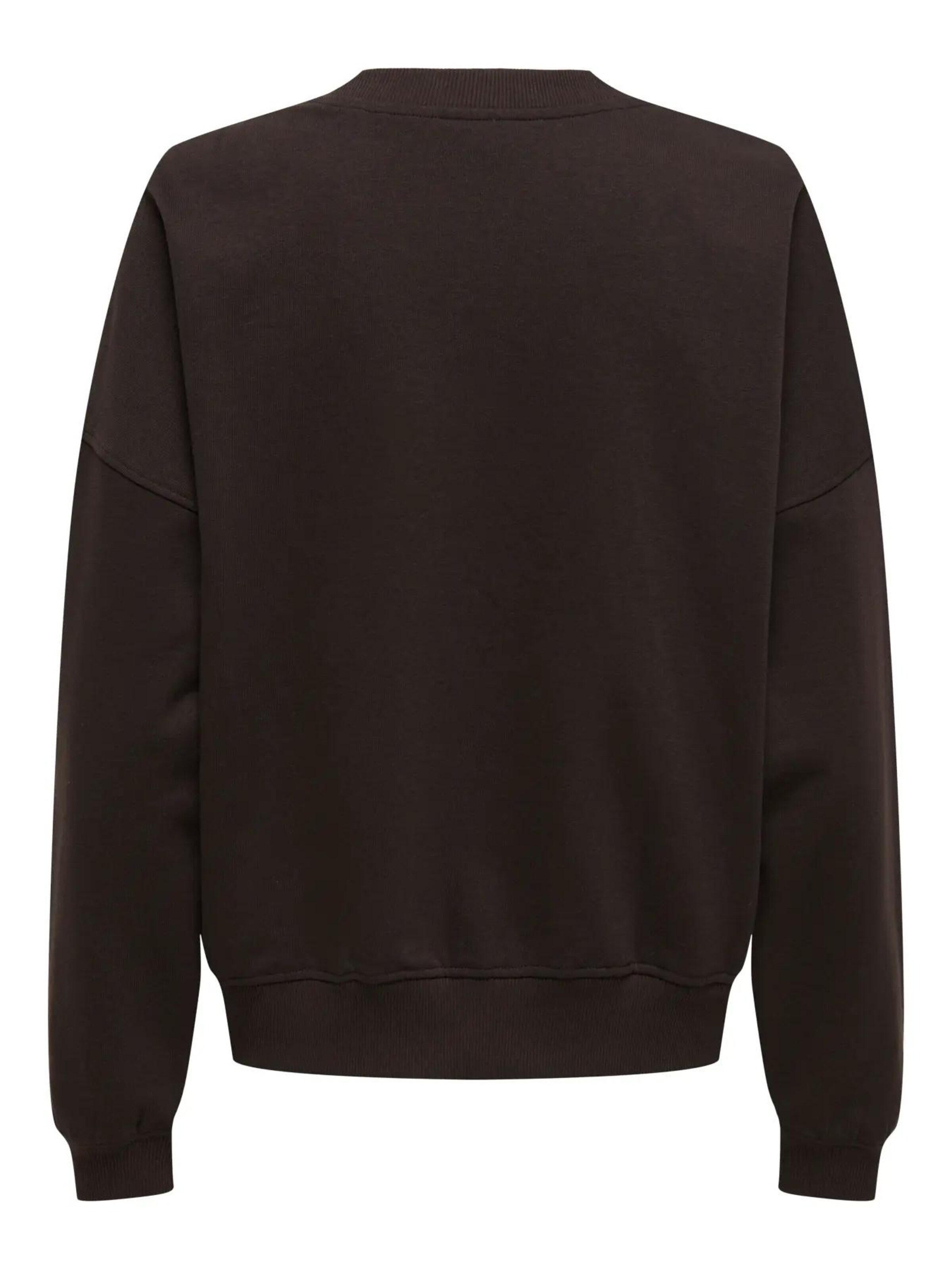 JDY Sweatshirt 'JDYMESA L/S O-NK EMB SWEAT' in Bruin