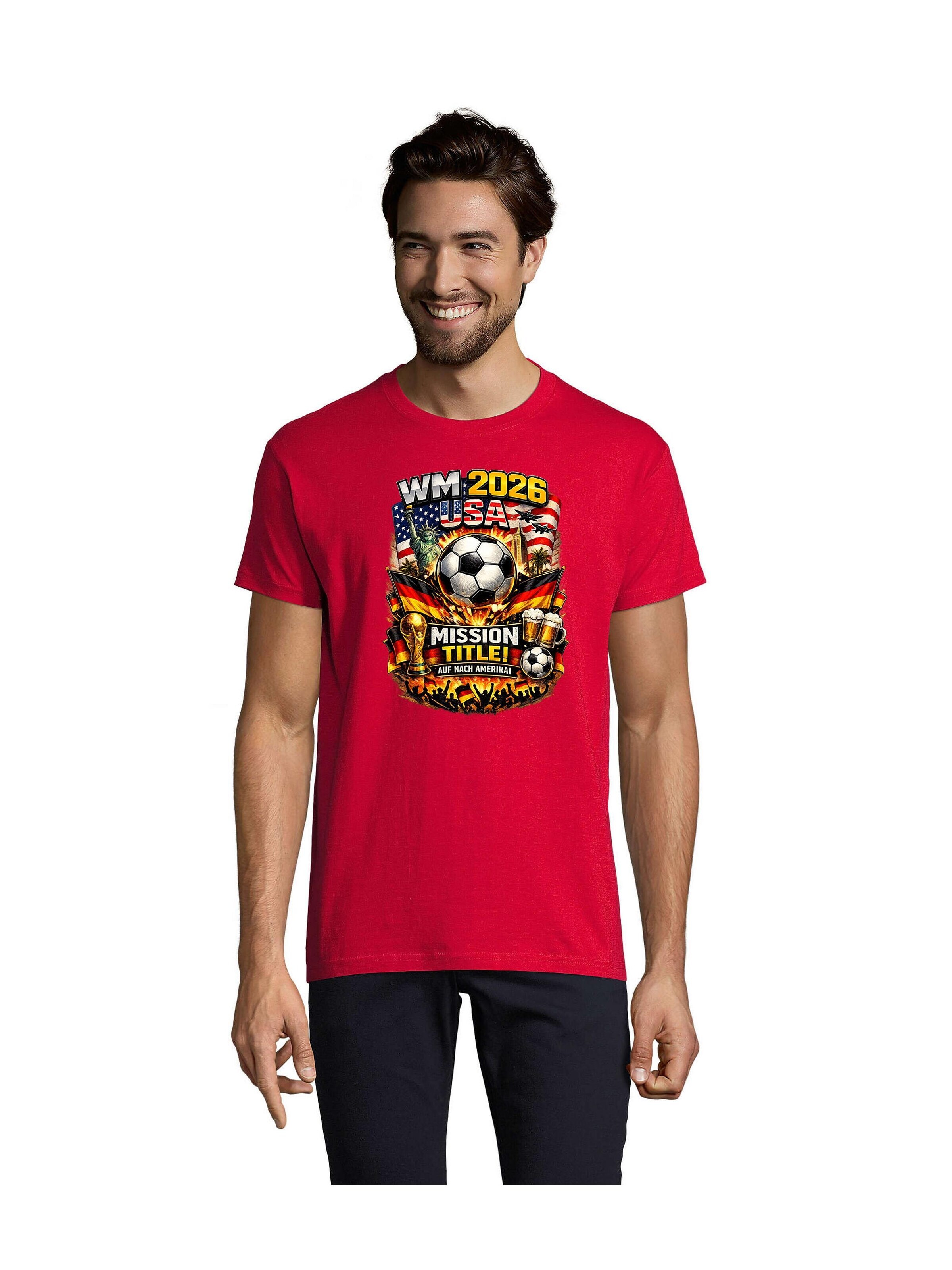 Blondie & Brownie Shirt 'WM2026USA'‌‌‌‌‌‌‌‌‌ in 5XL in rot, Produktansicht