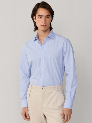 Hackett London Regular fit Button Up Shirt 'End On End' in Blue: front