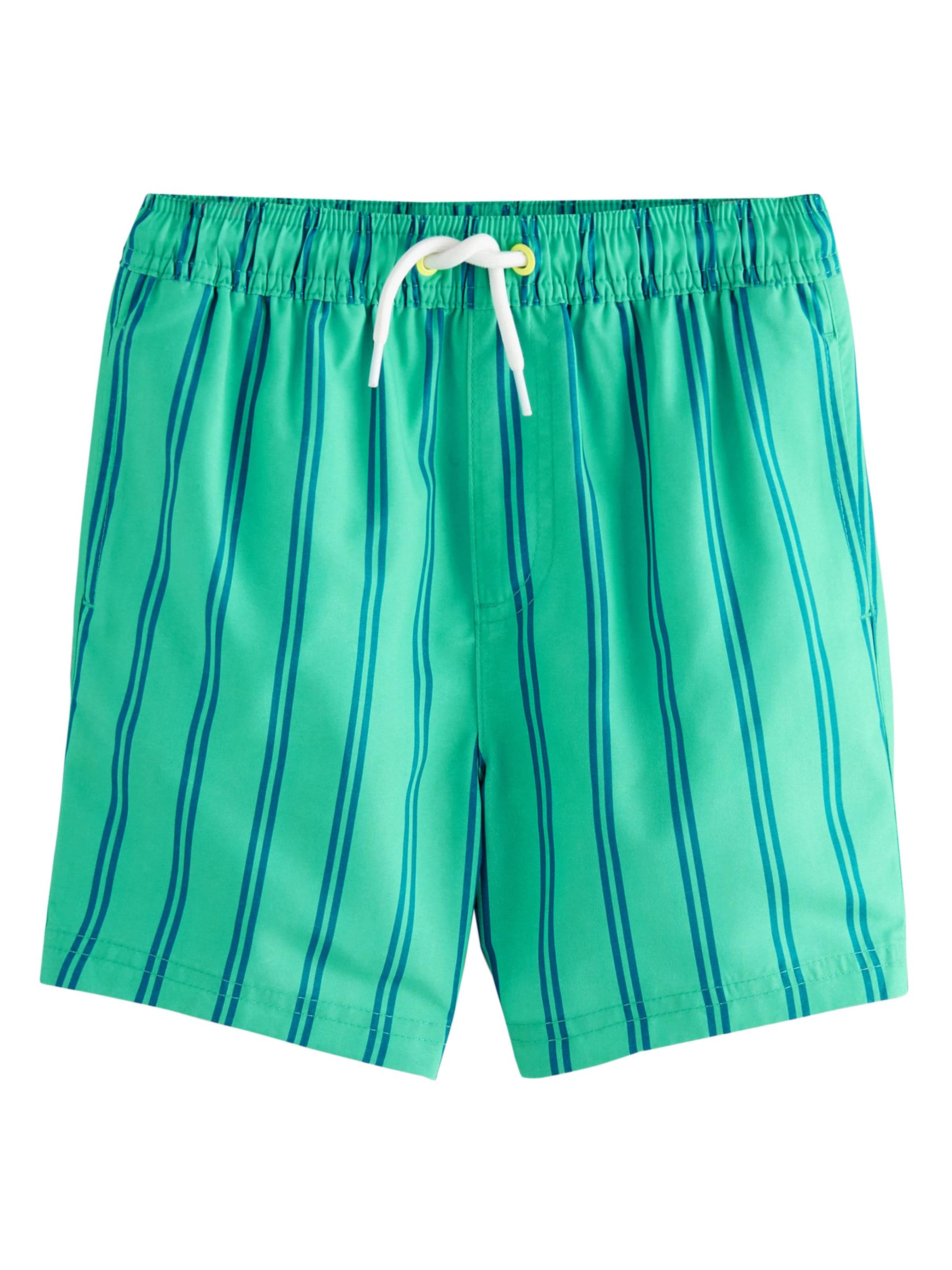 Next Ujumispüksid 'gestreift', värv roheline: eest vaates