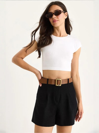 Bianco Lucci Pantalon à pince en 38 en noir, Vue avec produit