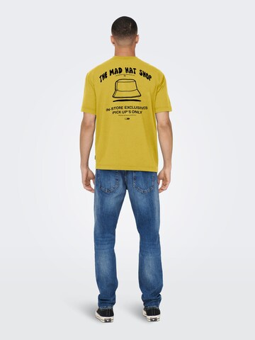 Only & Sons Тениска 'FARRIS LIFE' в жълто