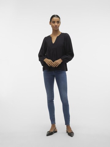 Chemisier 'Mandarin' VERO MODA en noir