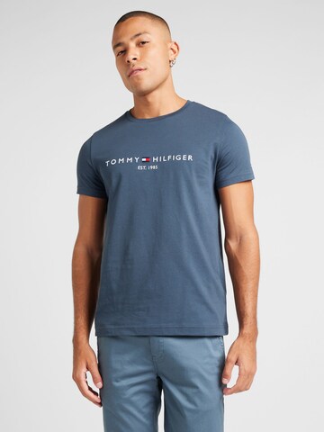 TOMMY HILFIGER Regularny krój Koszulka w kolorze niebieski: przód