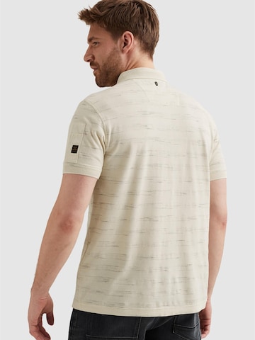 PME Legend - Camiseta 'Polo shirt with stripe pattern and flight pocket' en beige