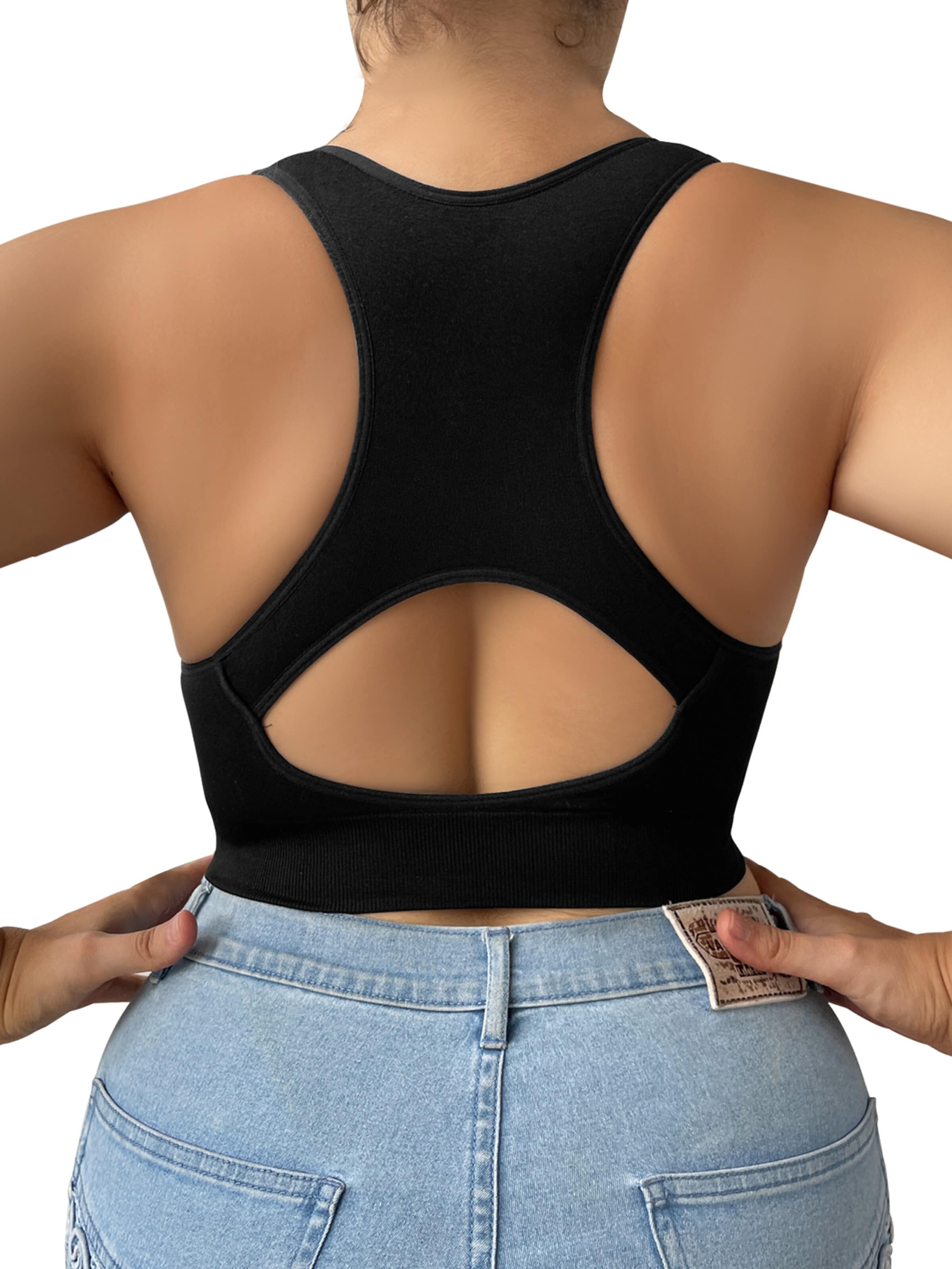 MEETWEE Push-up Sport bh 'Push-up Bralette Athletic Bras' in Zwart