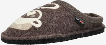 Pantoufle HAFLINGER en marron : devant
