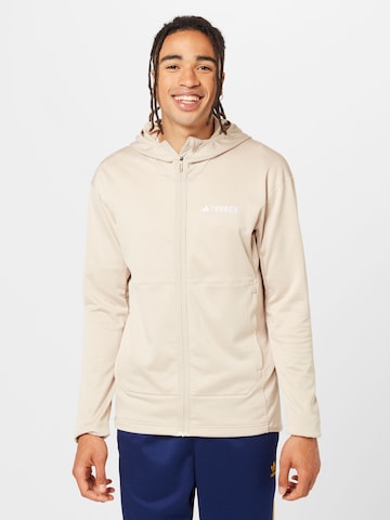 Veste en polaire fonctionnelle 'Xperior Light Fleece ' ADIDAS TERREX en beige : devant