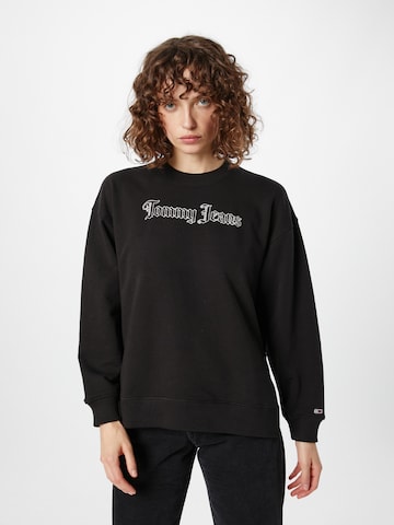 Tommy Jeans Sweatshirt 'GRUNGE' in Zwart: voorkant