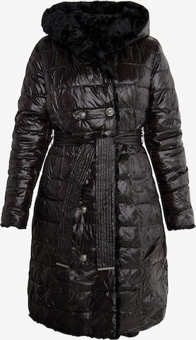 faina Χειμερινό παλτό σε μαύρο: μπροστά