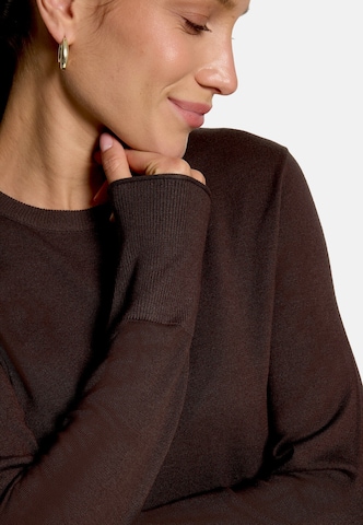 zero Feinstrickpullover mit Stehkragen in Braun