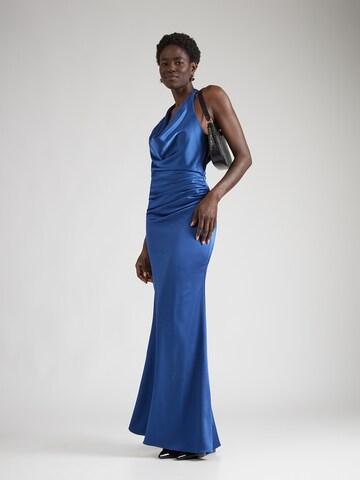 mascara - Vestido de noche en azul: frente