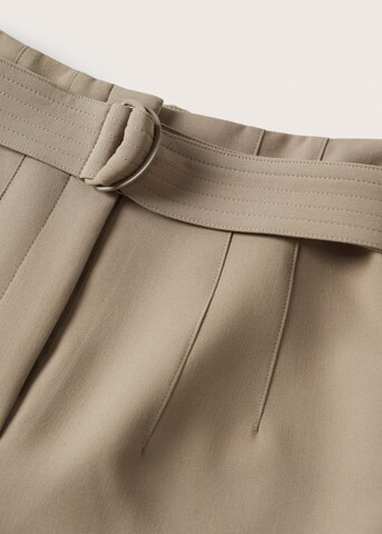 MANGO Loose fit Pleated Pants in Beige